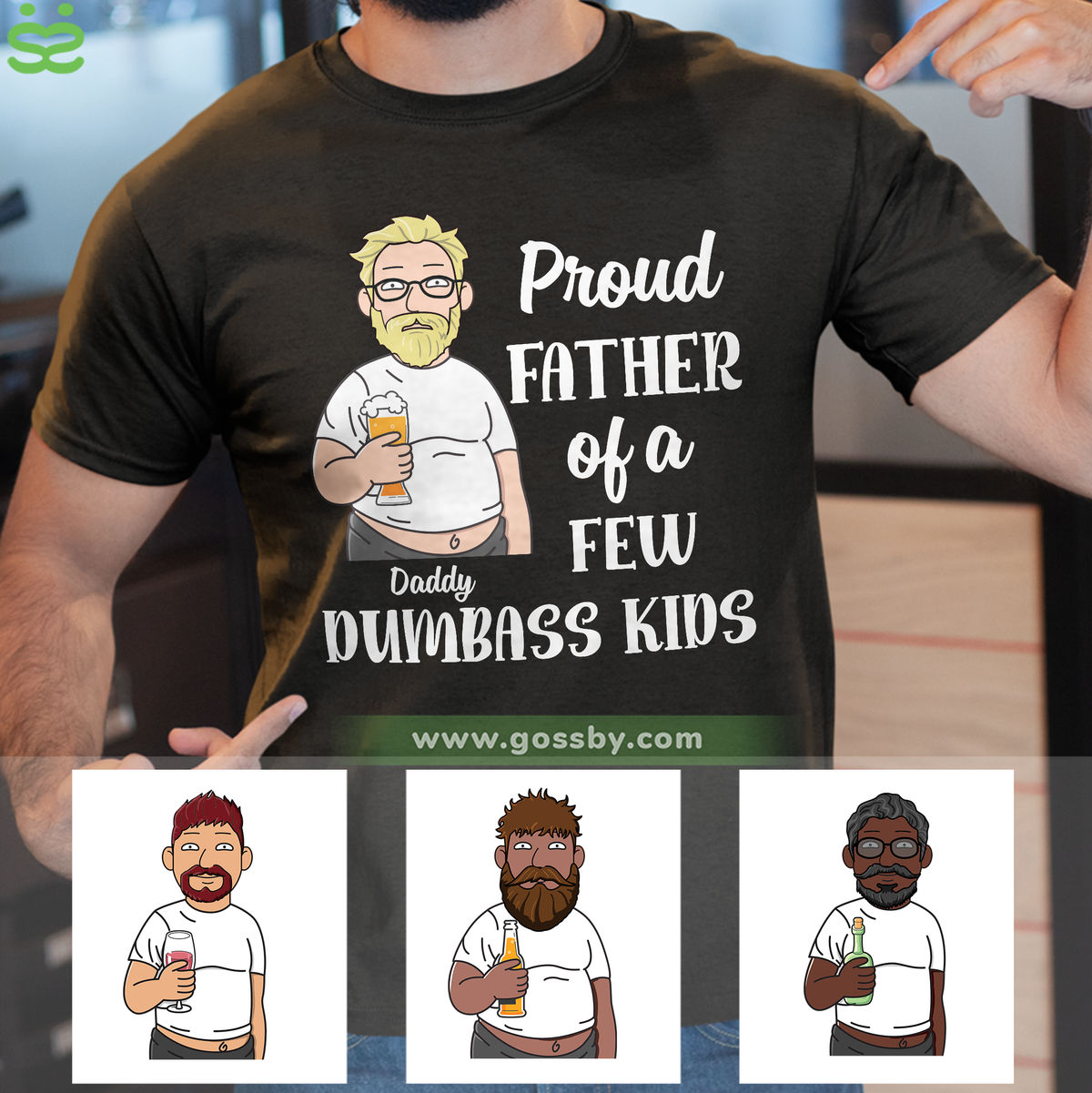 Funny Dad - Proud Father Of A Few Dumbass Kids (Black)