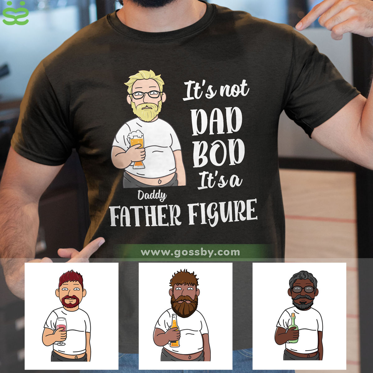 Funny Dad - It's Not A Dad Bod It's A Father Figure (Black) Father's Day Gift, Birthday Gifts, Gifts For Dad - Personalized Shirt