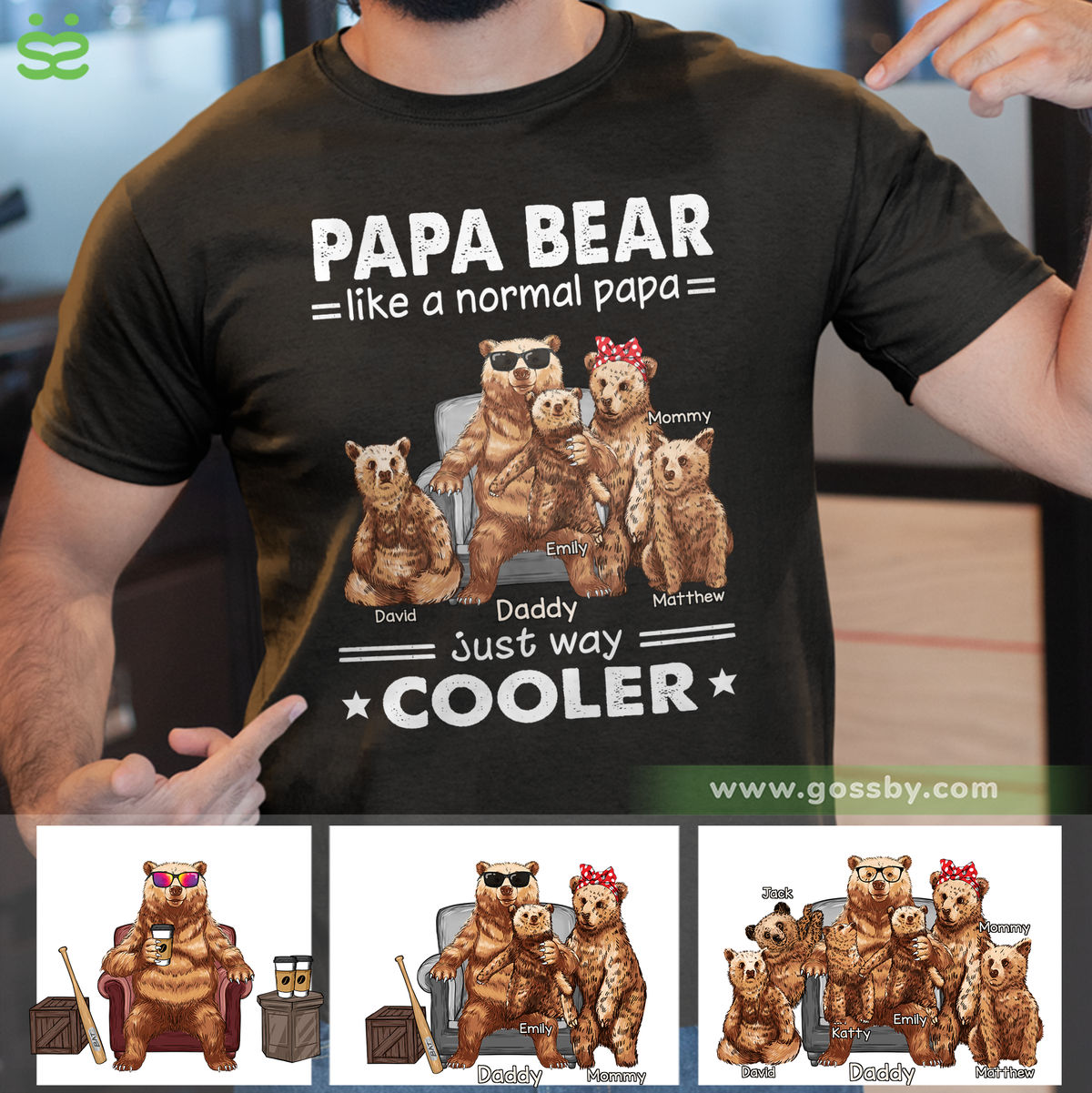 Personalized Shirt - Papa Bear - PAPA BEAR: Like a normal Papa, Just Way Cooler