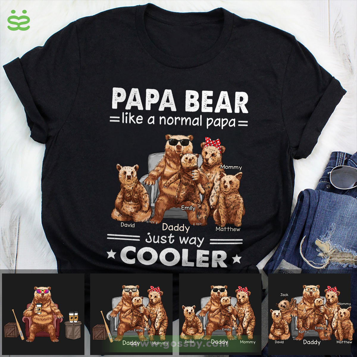 Personalized Shirt - Papa Bear - PAPA BEAR: Like a normal Papa, Just Way Cooler_1