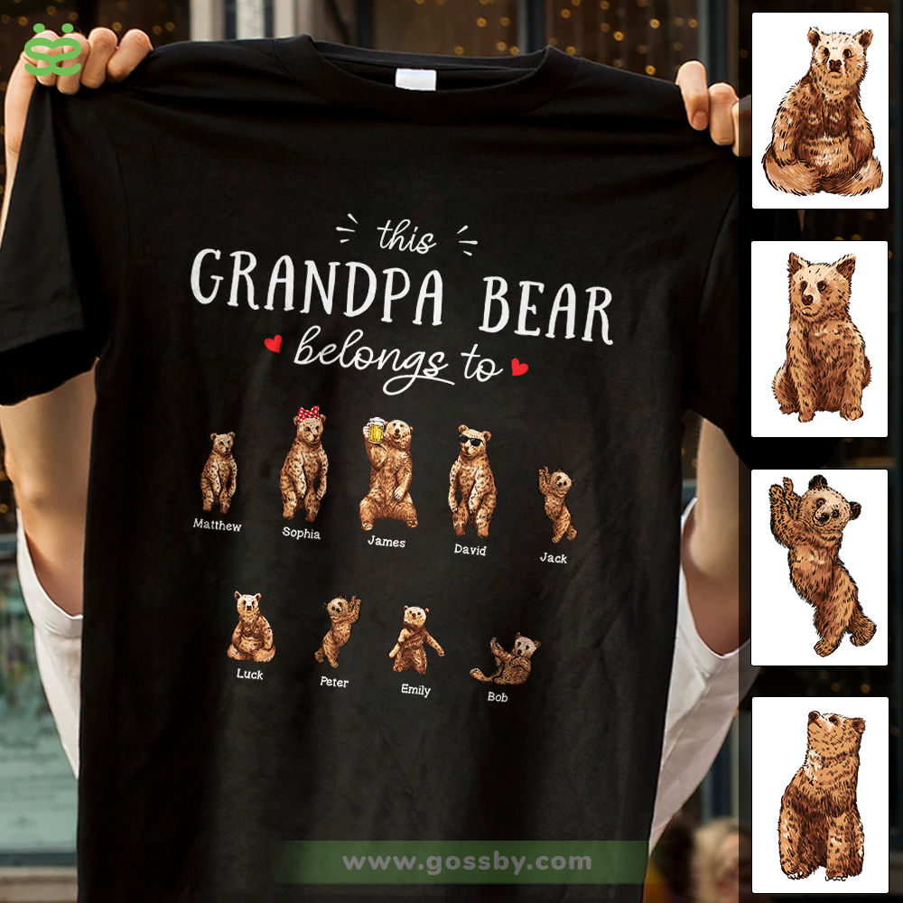 Personalized Papa/Grandpa Cool And Awesome Bear T-shirt - Personal