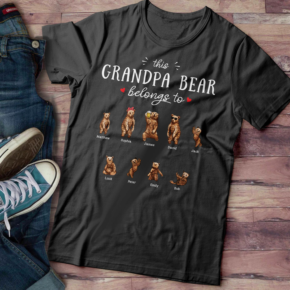 Personalized Shirt - Father's Day - This GrandPa Bear belongs to (Up to 10 Members)