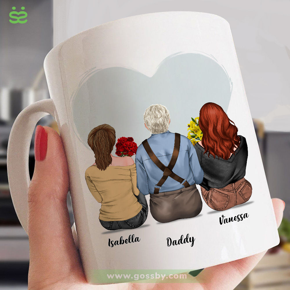 Personalized Mug - Father's Day - The Love Between A Father And Daughters Is Forever (Heart)