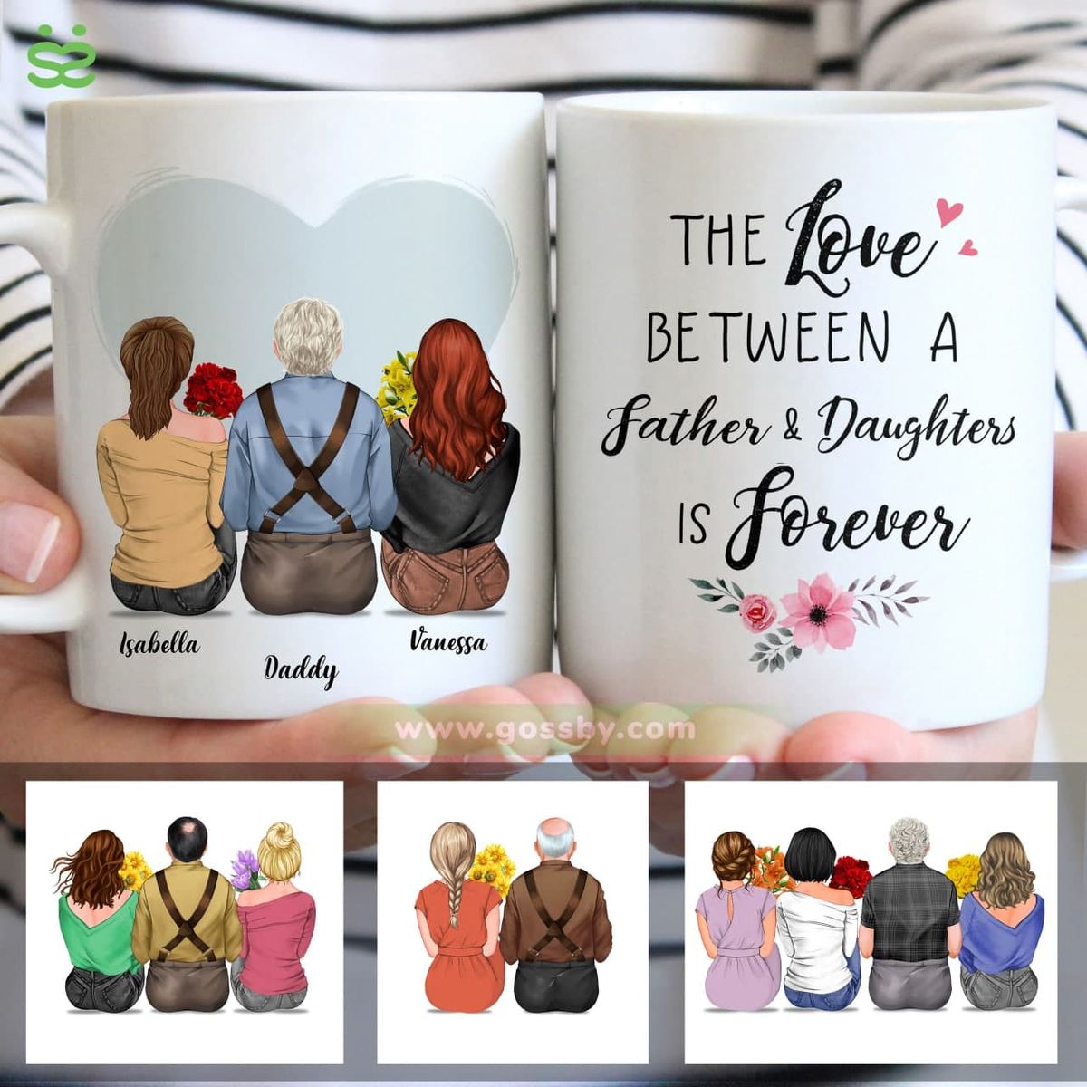 Personalized Mug - Father's Day - The Love Between A Father And Daughters Is Forever (Heart)_1