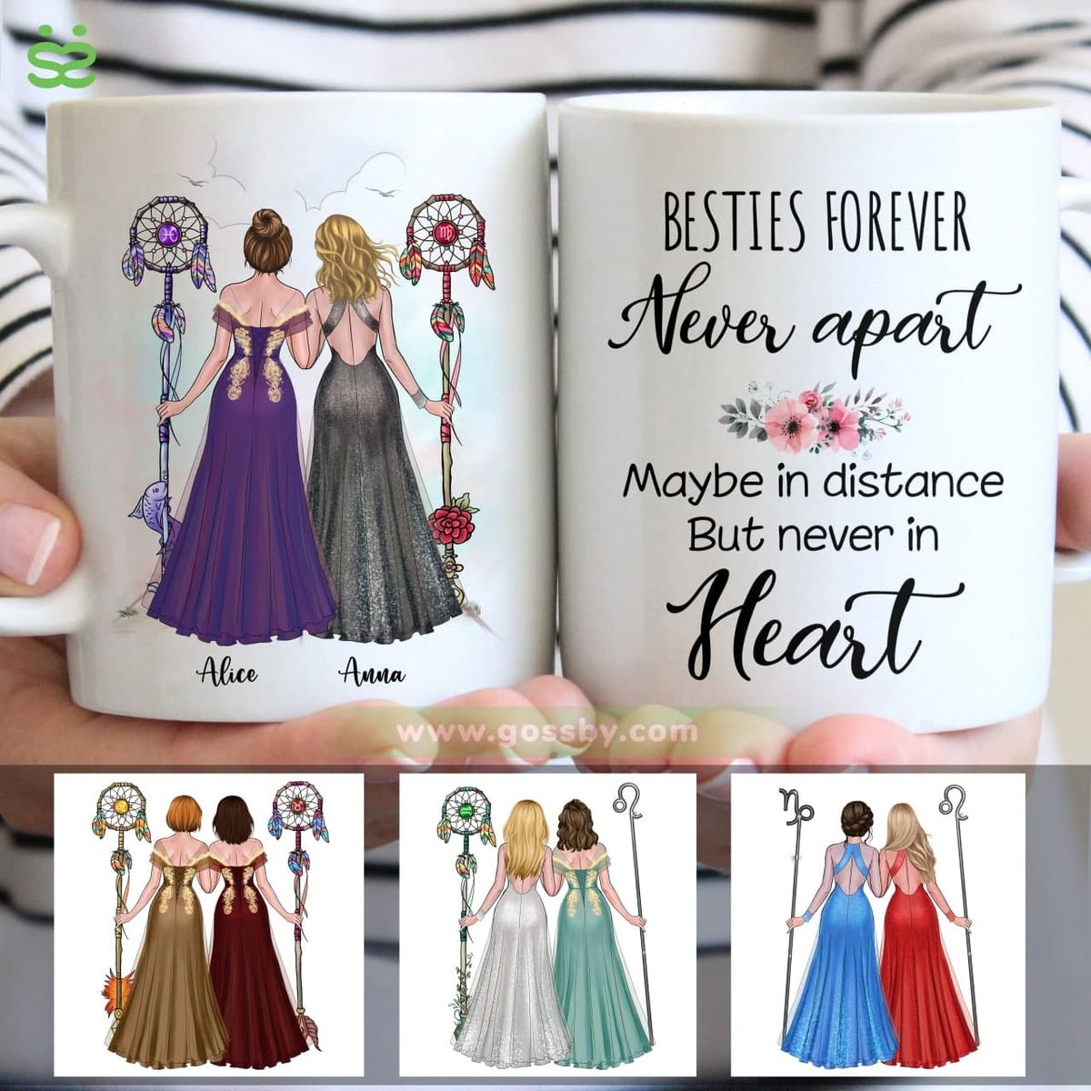 Zodiac Friends - Besties Forever Never Apart  Maybe In Distance But Never At Heart  (P-V) - Personalized Mug_1