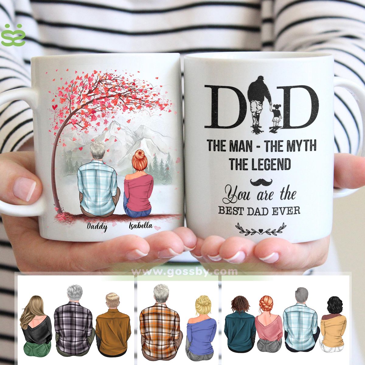 Personalized Mug - Dad & Children - Dad, The Man The Myth The Legend. You are the best Dad ever 1 - Mugs 1D