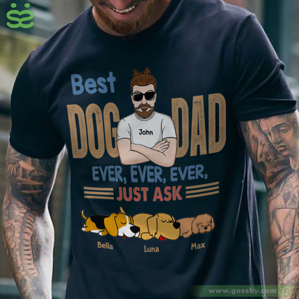 Personalized Shirt - Dog funny - Best Dog Dad Ever Ever Ever Just Ask_1