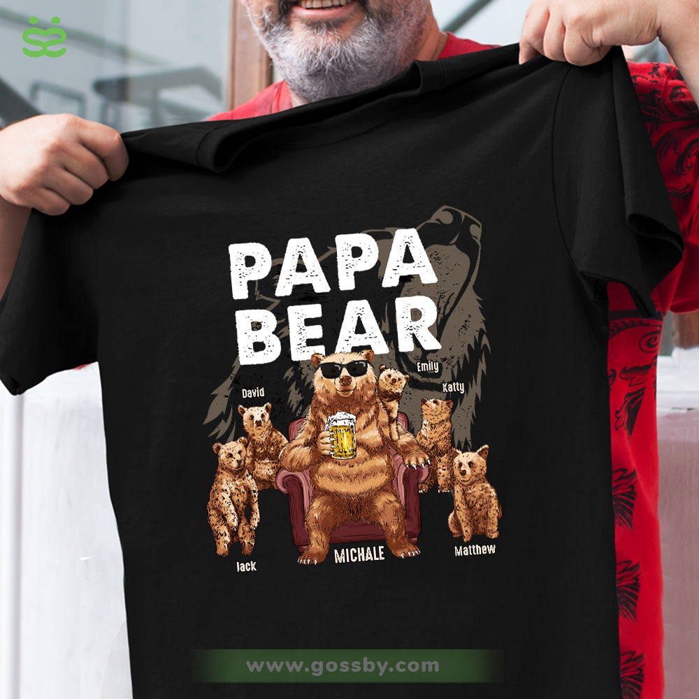 Papa Bear Personalized T-Shirt