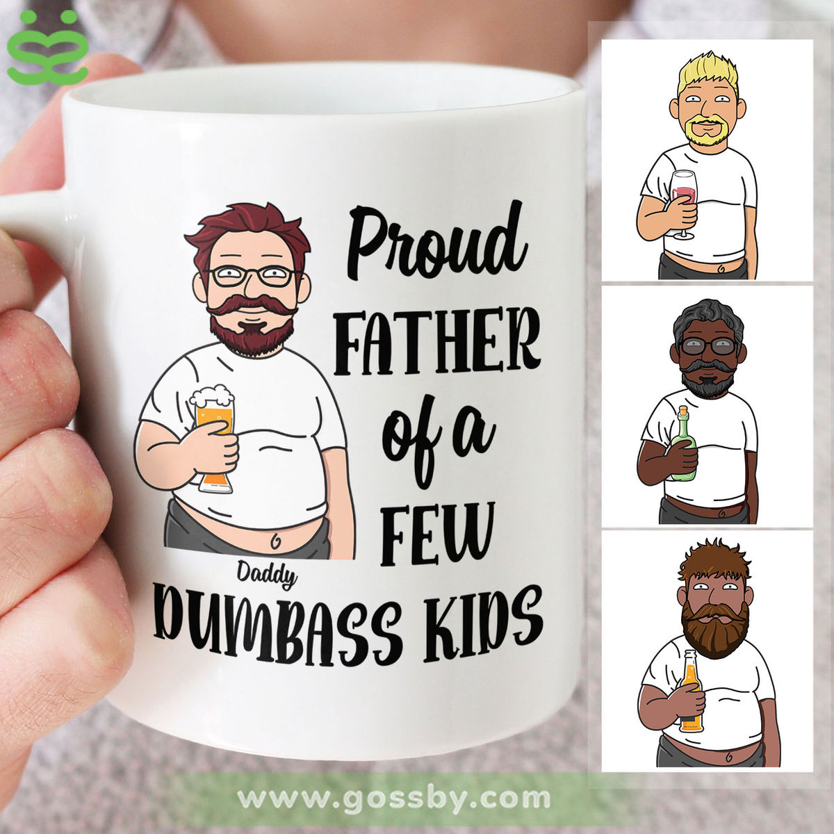 Funny Dad Mug - Proud Father Of A Few Dumbass Kids | Personalized Mugs