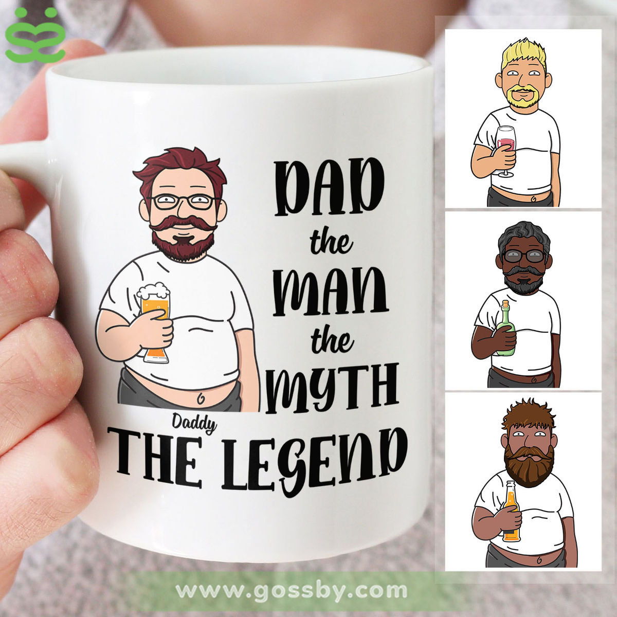 Mug Gift For Dad XL 18 oz Imprint, PAPA, The Man - The Myth - The Legend  18