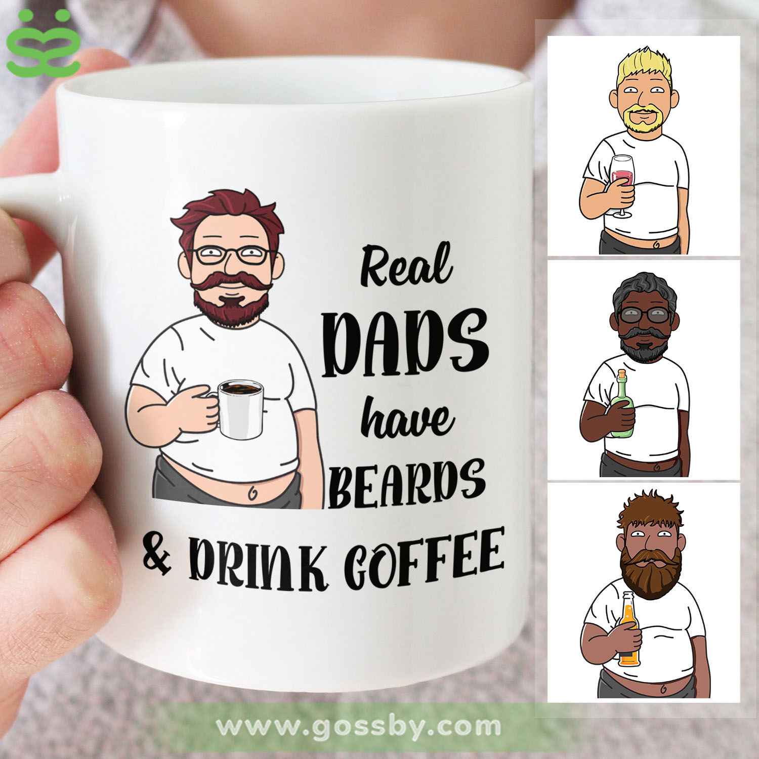 Beard measuring stick for real men funny gift Travel Mug by DH