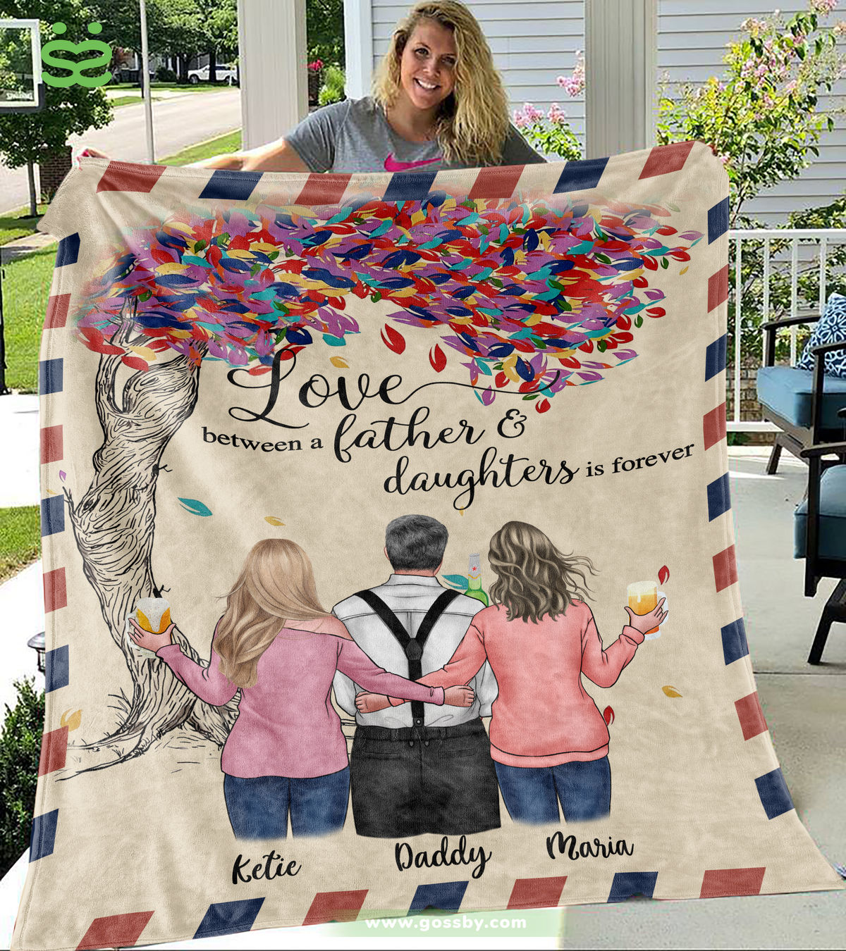Family - Love between a Father and Daughters is forever | Personalized Blankets