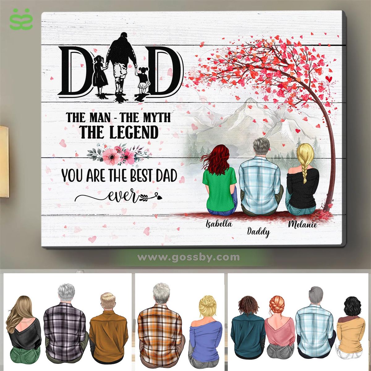 Father's Day - Dad, The Man The Myth The Legend. You are the best Dad ever - 2D Canvas Ver 2 - Personalized Wrapped Canvas