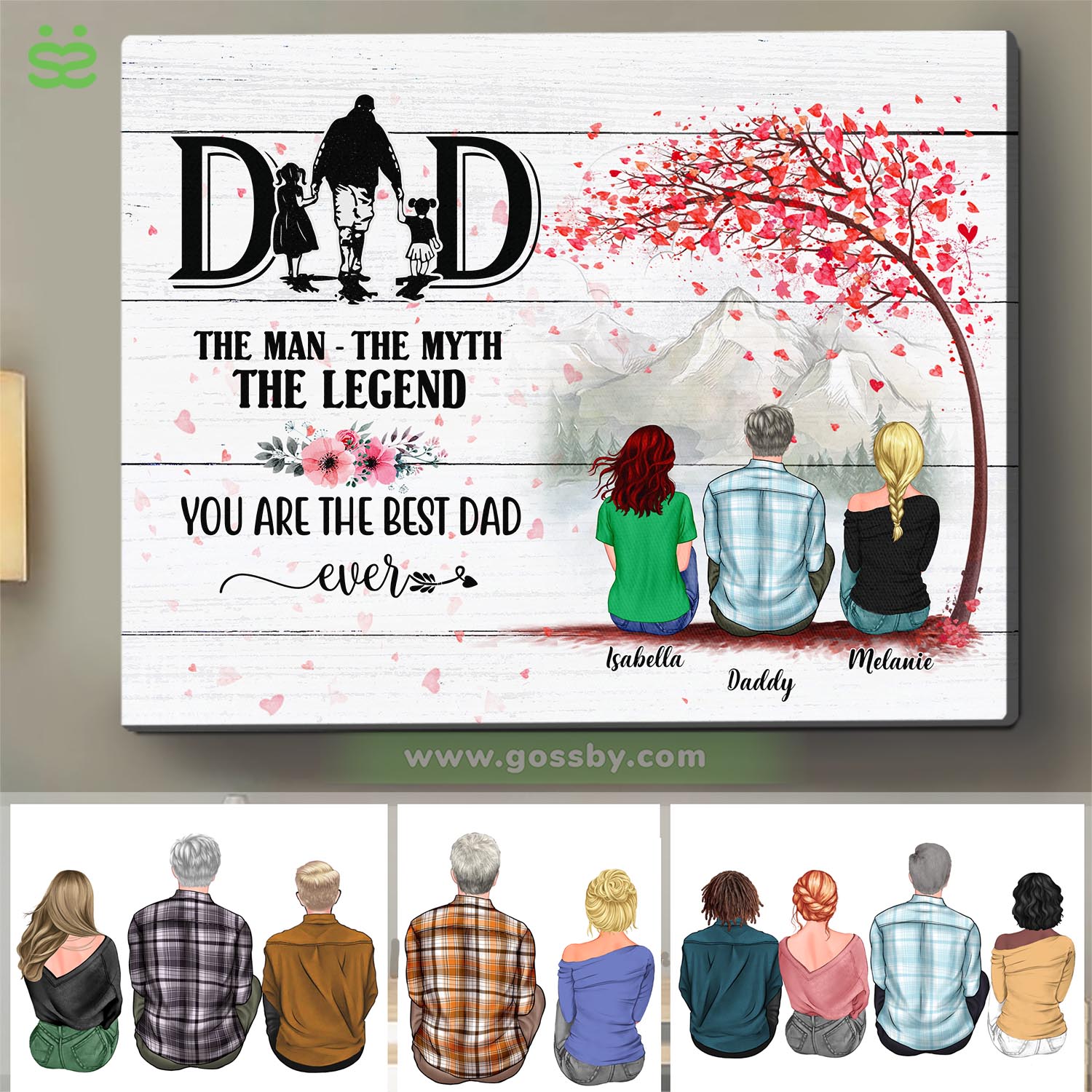 Personalized Wrapped Canvas - Father's Day - Dad, The Man The Myth The Legend. You are the best Dad ever - 2D Canvas Ver 2