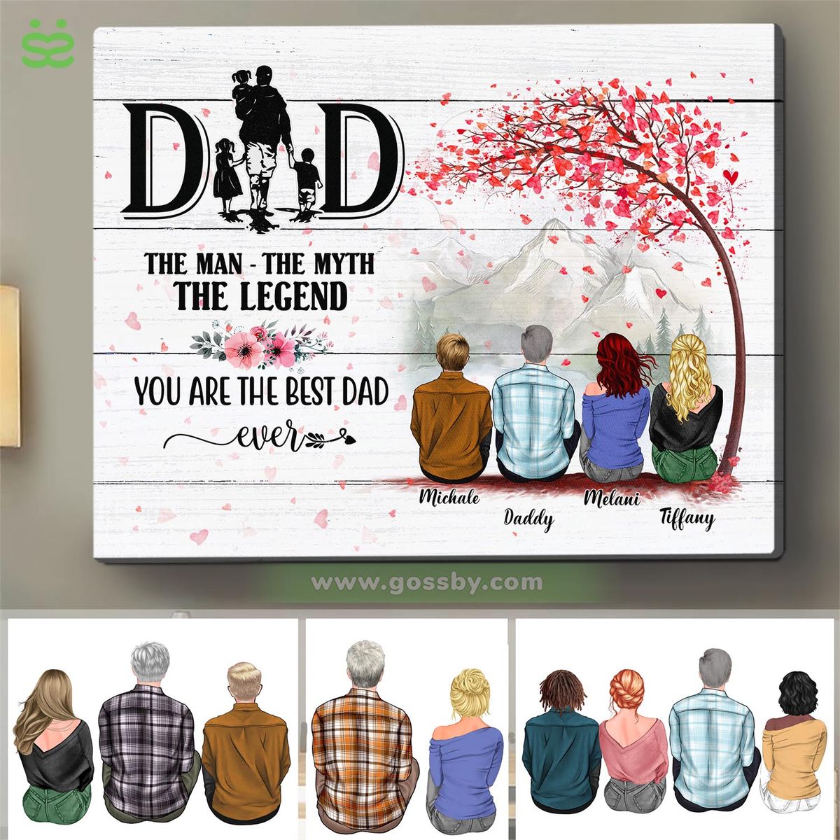 Personalized Wrapped Canvas - Father's Day - Dad, The Man The Myth The Legend. You are the best Dad ever - 2D1S Canvas Ver 2