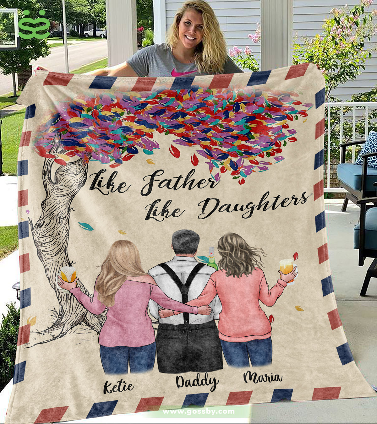 Personalized Blanket - Family - Like Father Like Daughters