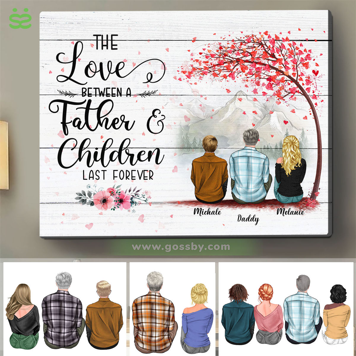 Personalized Wrapped Canvas - Father's Day - The Love Between Father & Children Lasts Forever - 1D1S Canvas BG1 New