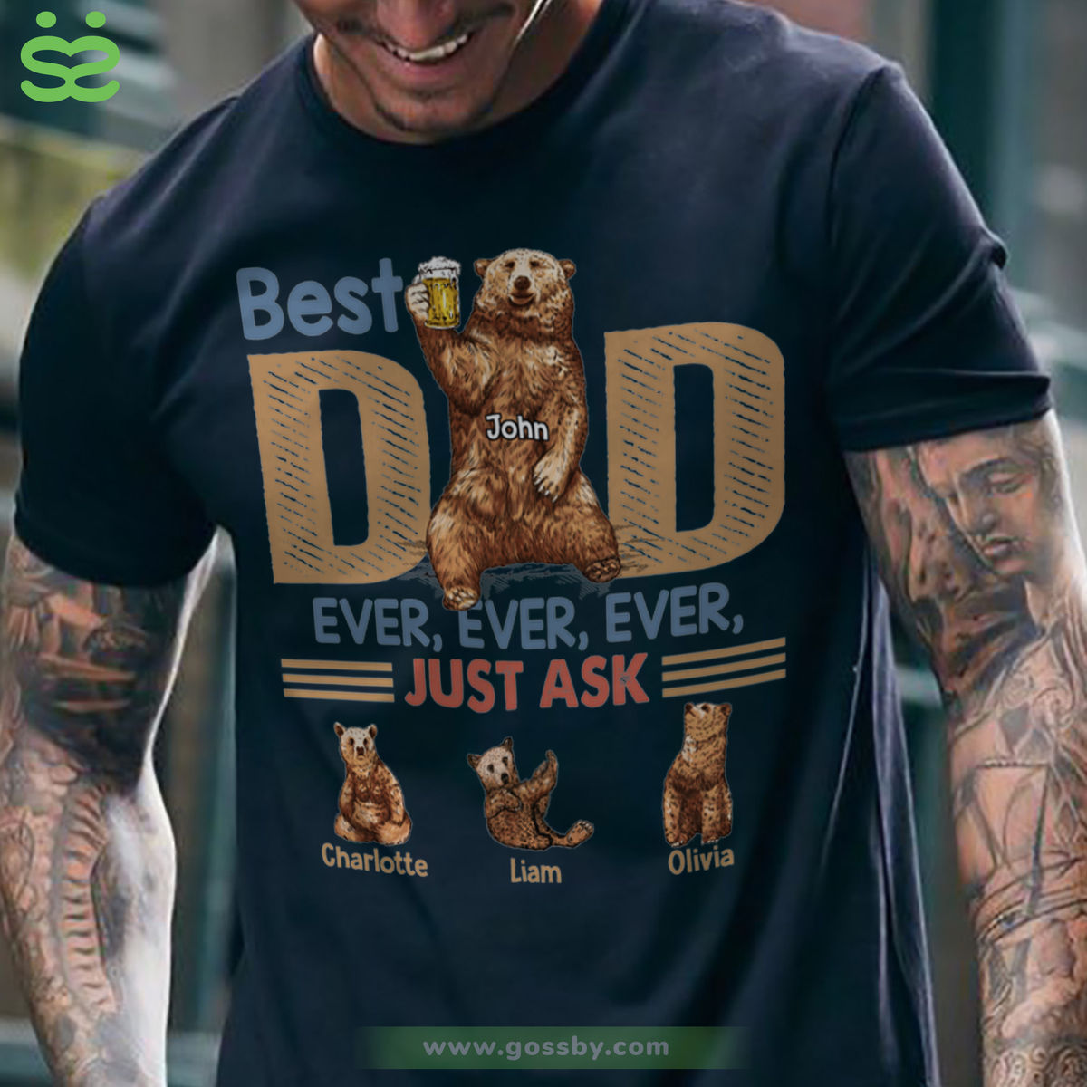 Dad Shirt - Best Dad Ever Ever Ever Just Ask - Bears - Father's Day Gifts, Gifts For Dad, Birthday Gifts - Personalized Shirt_1