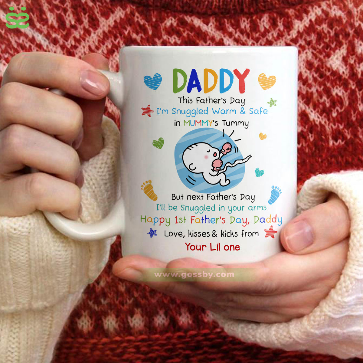Daddy This Father's Day I'm Snuggled Warm Mug - Personalized Dad Mug