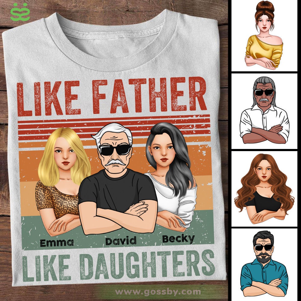 Personalized Shirt - Father's Day - Like Father Like Daughters (White)