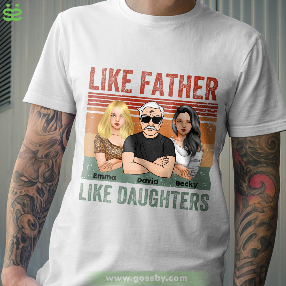 Personalized Shirt - Father's Day - Like Father Like Daughters (White)_1