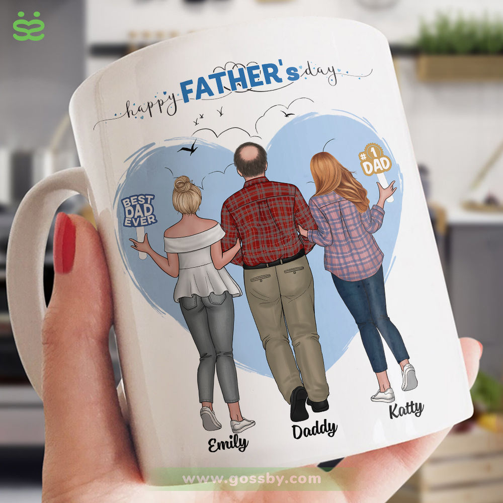 Father & Daughters (H2) - We Would Fight A Bear For You DAD - Personalized Mug