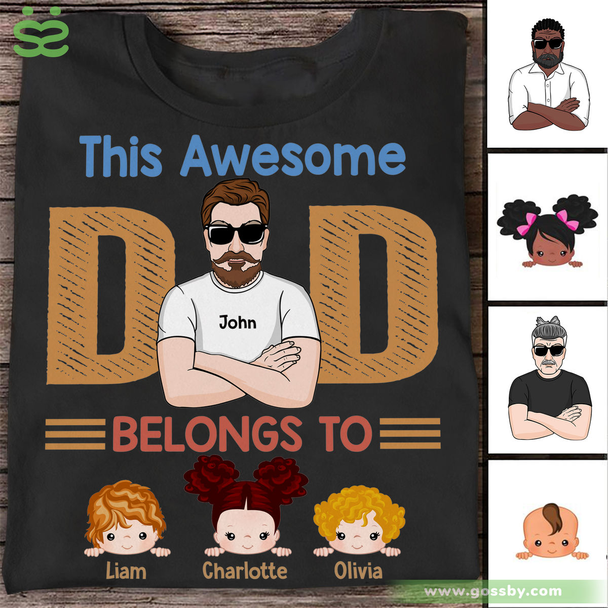 Family - This Awesome Dad Belongs To | Personalized T-shirt