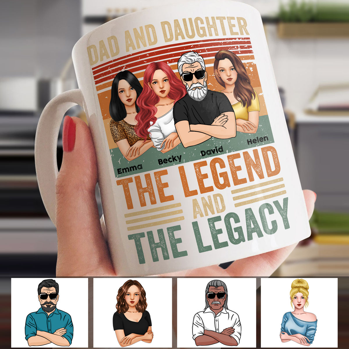 Personalized Mug - Father's Day - Dad and Daughter The Legend and The Legacy