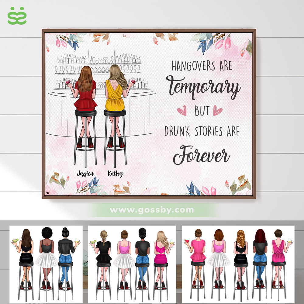 Pinky Drink Team Lanscape - Hangovers Are Temporary But Drunk Stories Are Forever - Personalized Poster