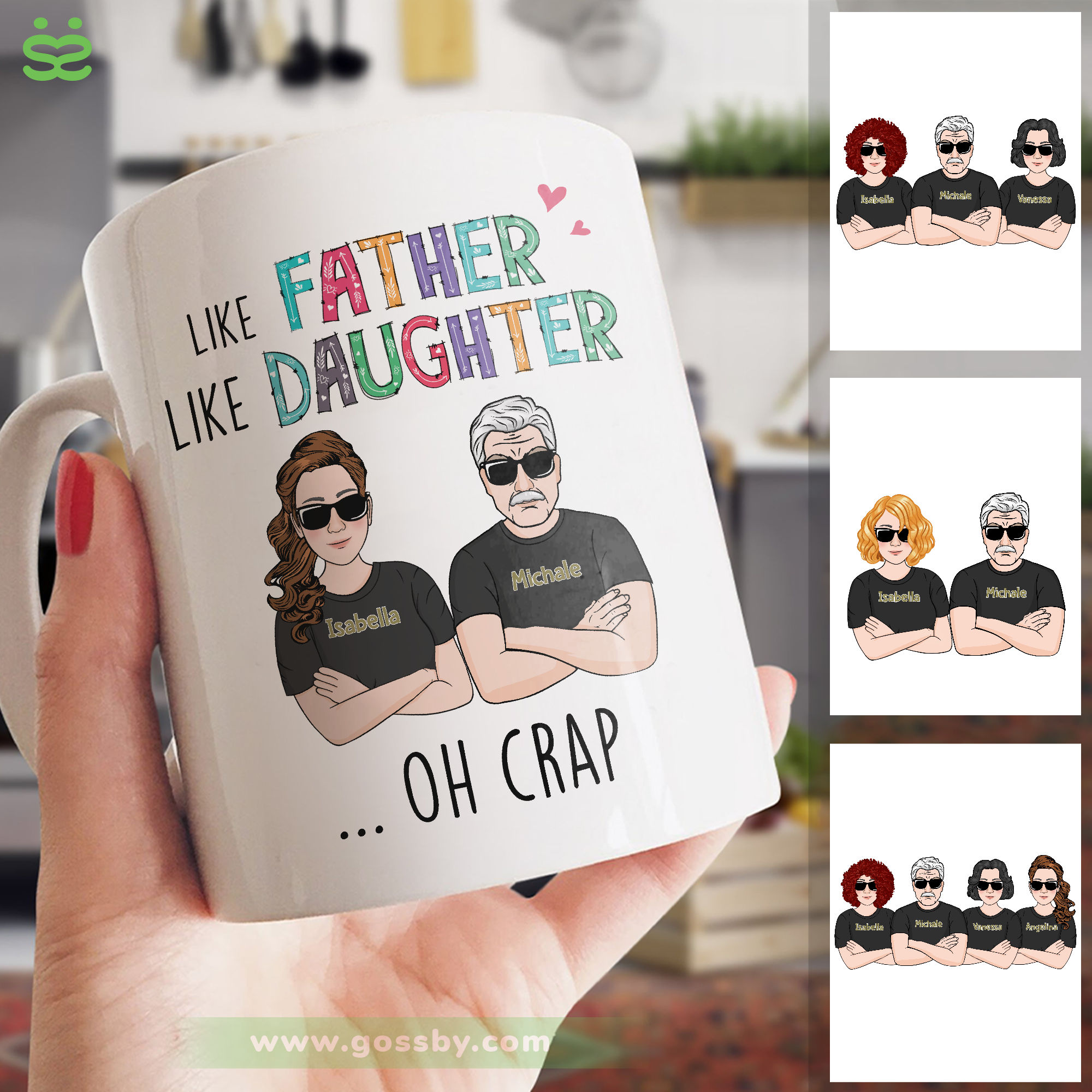 Like Mother Like Daughter Oh Crap Chibi, Personalized Coffee Mug, Moth -  PersonalFury