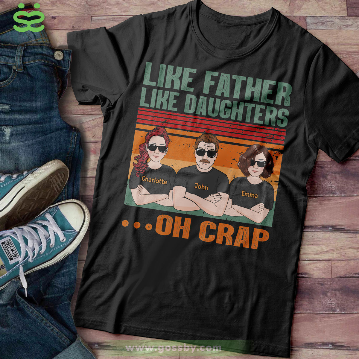 Dad Shirt - Like Father Like Daughters...Gifts For Dad, Daughters, Father's Day Gifts - Personalized Shirt_2