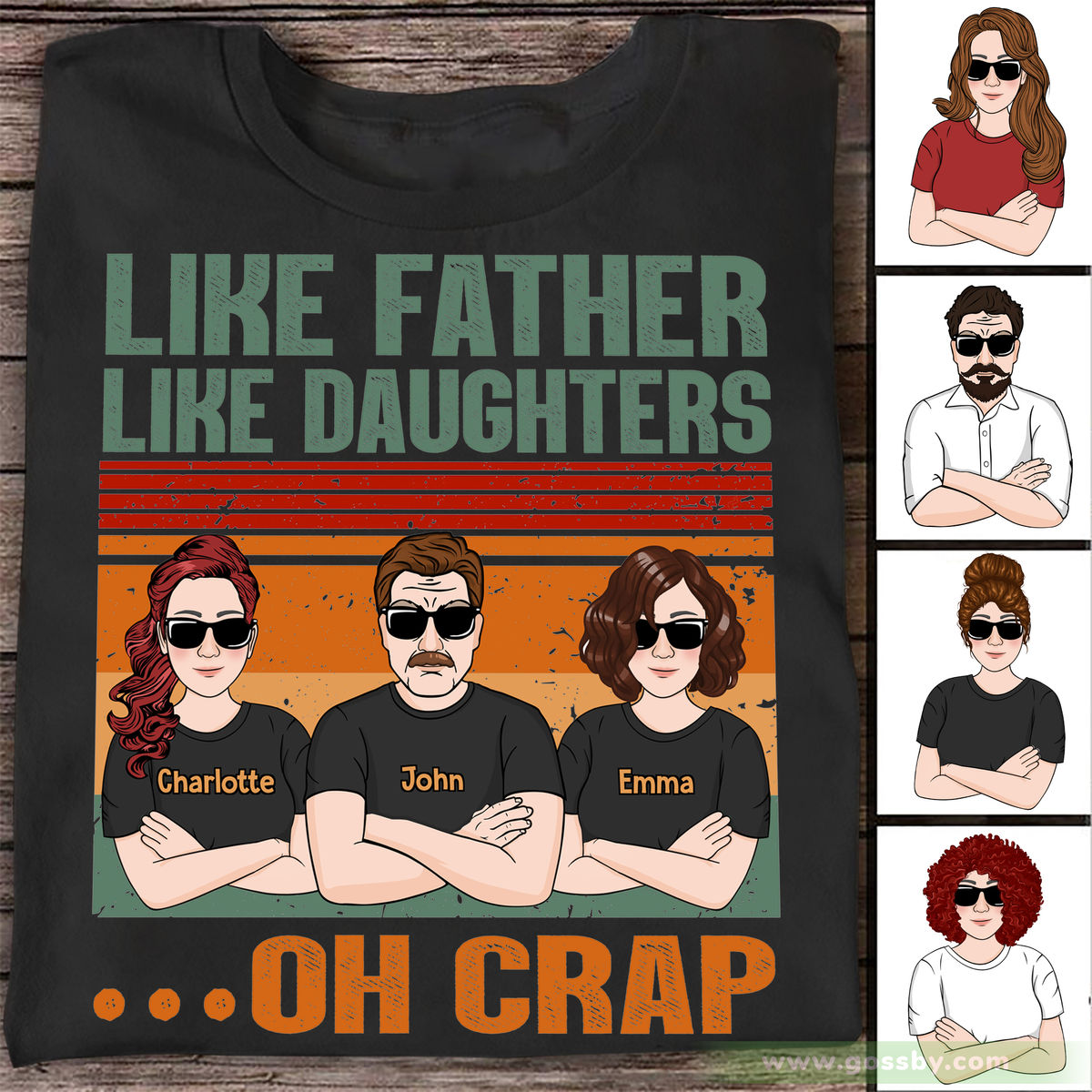 Dad Shirt - Like Father Like Daughters...Gifts For Dad, Daughters, Father's Day Gifts - Personalized Shirt