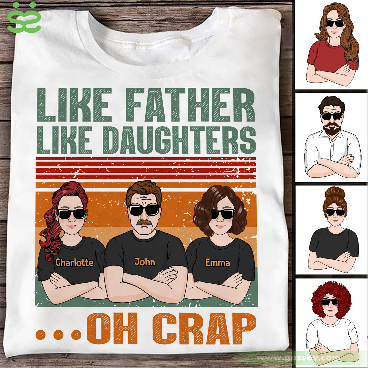 Personalized Shirt - Family - Like Father Like Daughters...Ver2