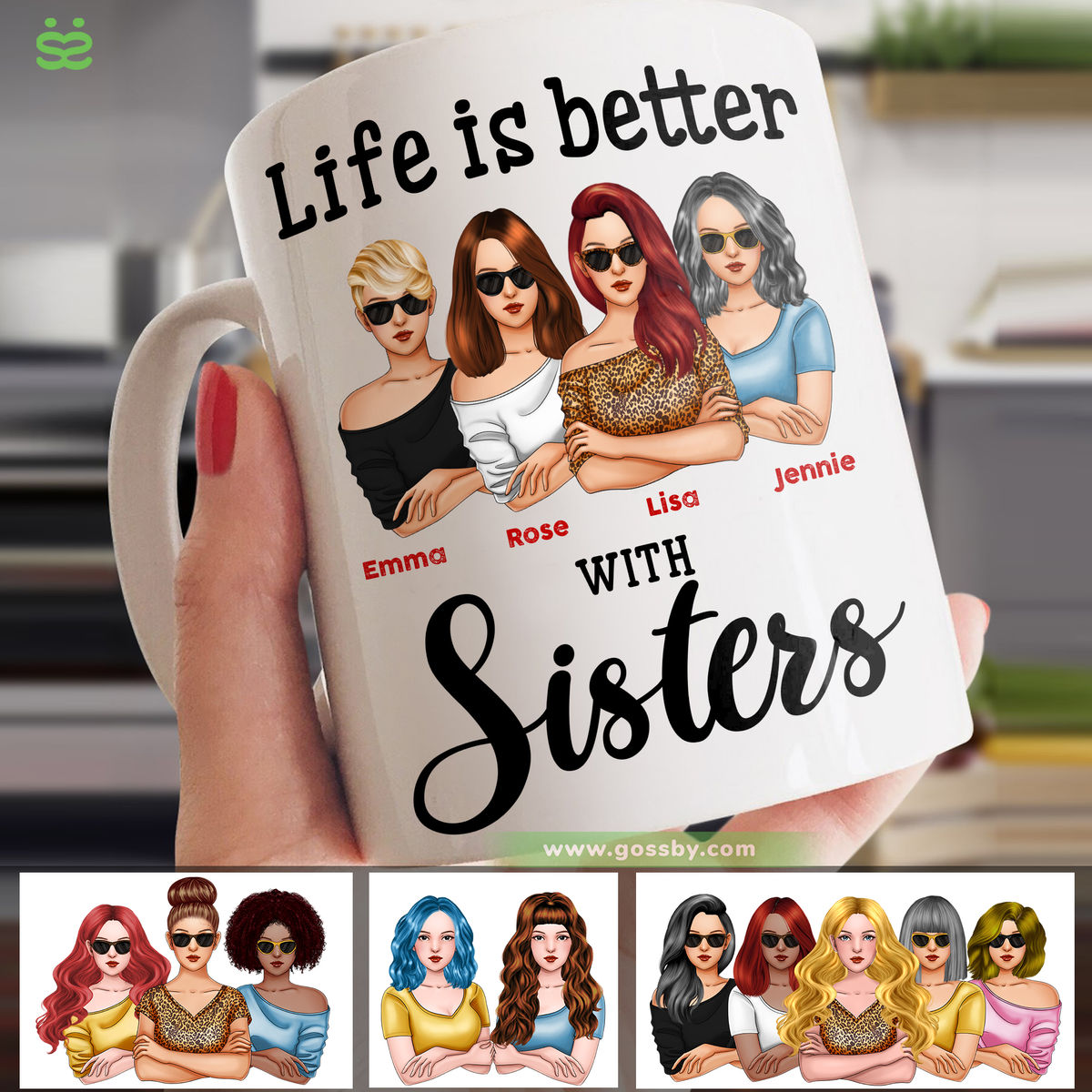 Personalized Mug - Sisters - Life Is Better With Sisters (V4)