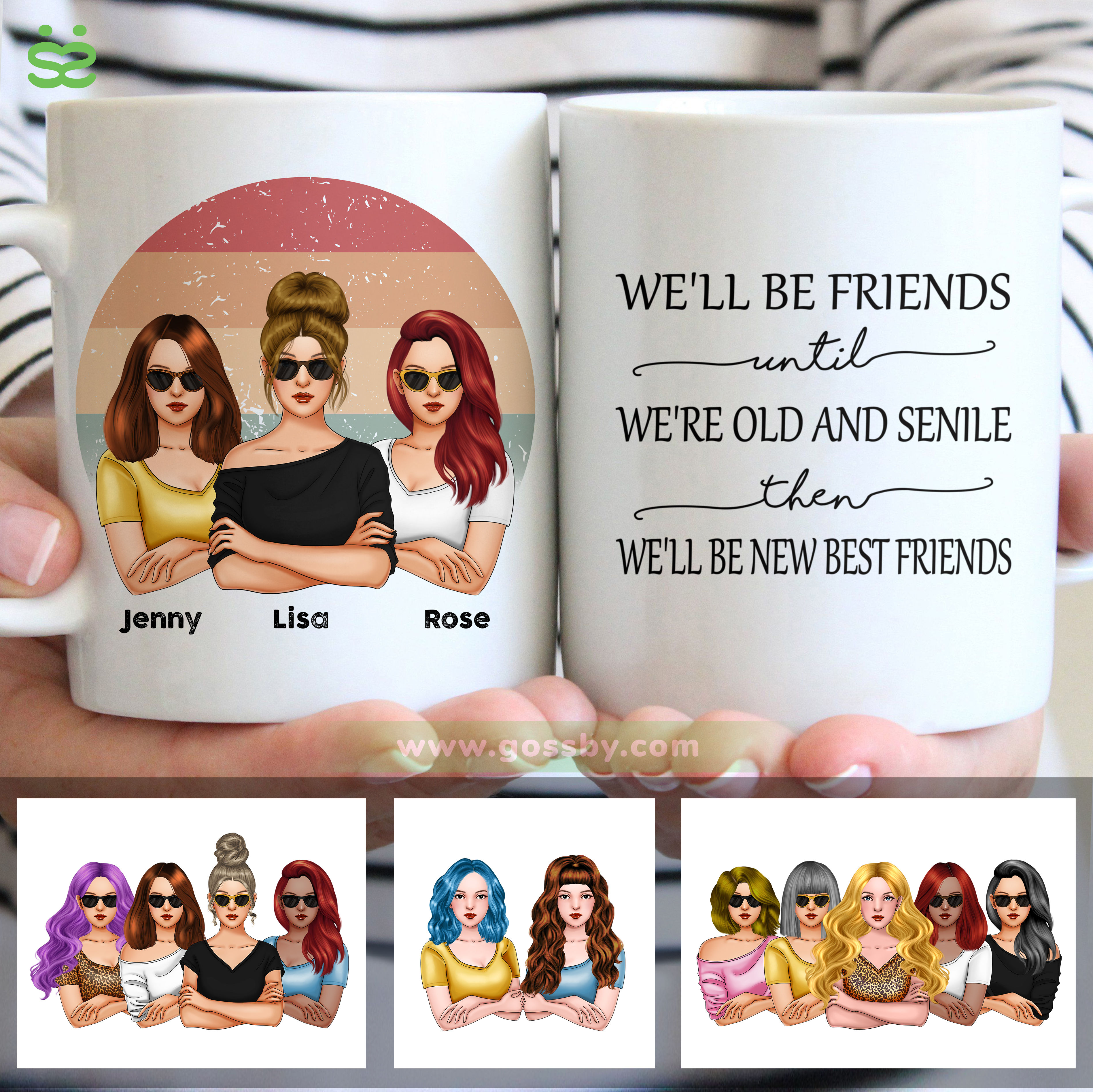 We'll Be Friends Until We're Old - Personalized Mason Jar Cup With