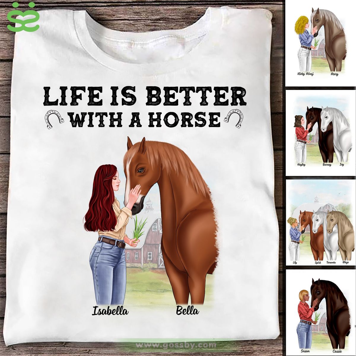 Personalized Shirt - Horse Lover - Life is better with a horse (G)