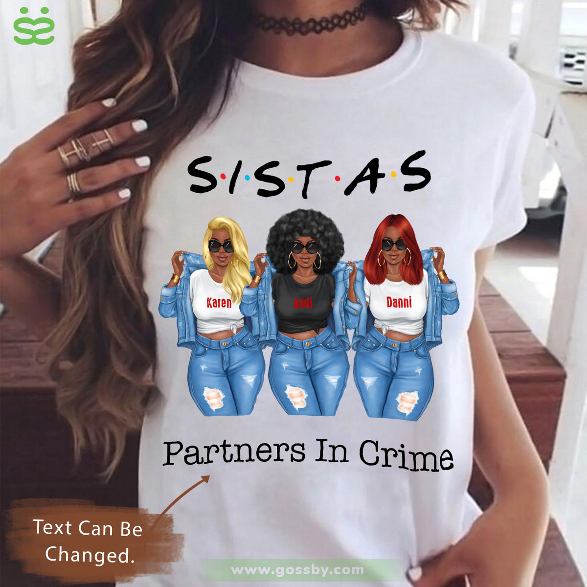 Personalized T-shirt: Sistas Partners In Crime Shirt | Gossby_1