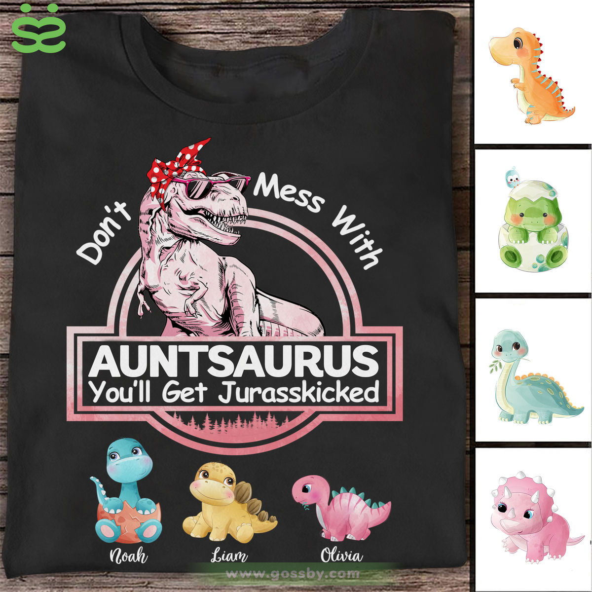 Personalized Shirt - Family - Don't Mess With Auntsaurus - Mother's Day Gifts, Gifts For Mother, Grandma, Nana, Aunt