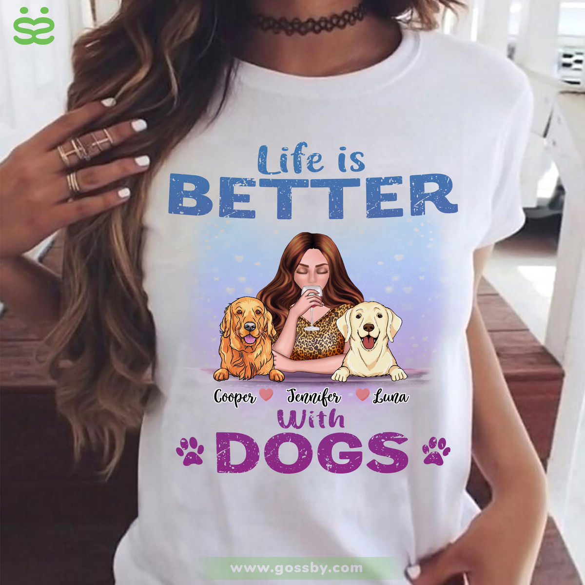 Personalized Shirt - Girl and Dogs - Life Is Better With Dogs_1