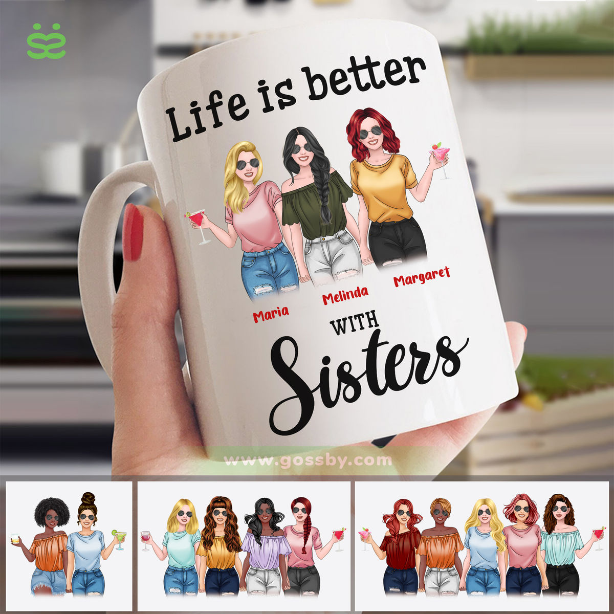 Personalized Mug - Sister - Life is better with sisters (N)