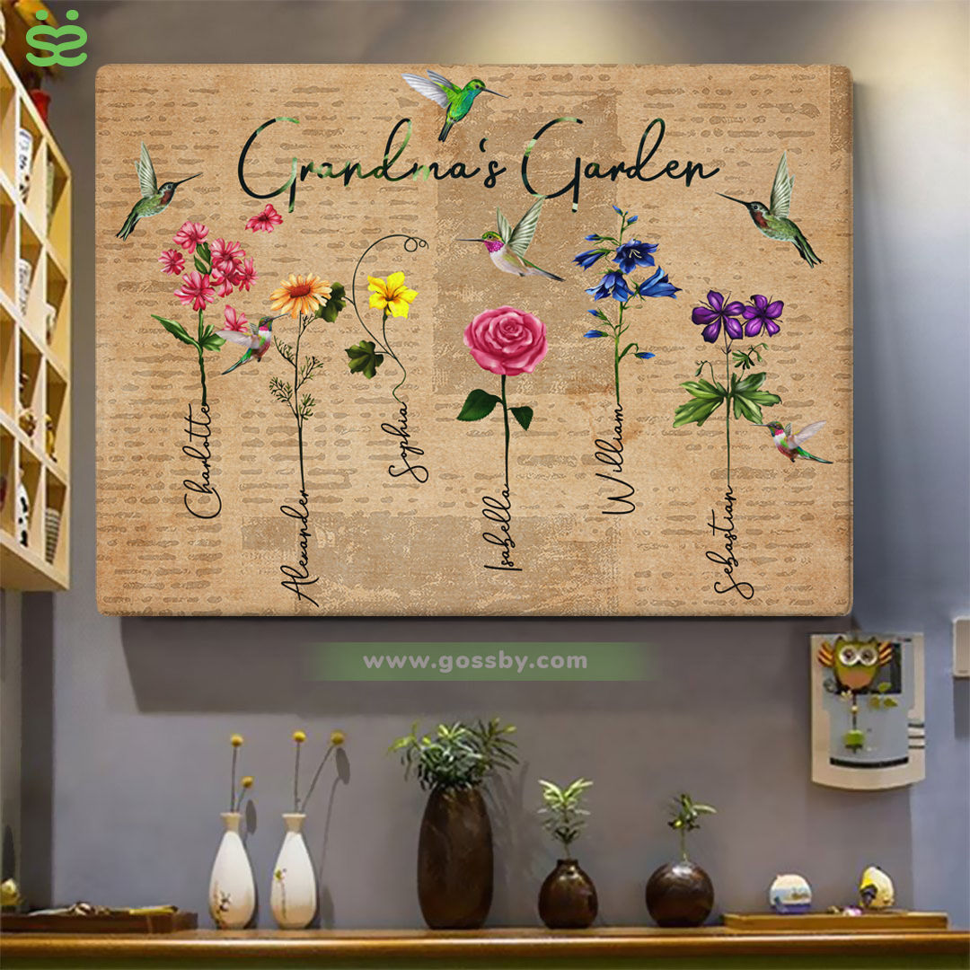 Family - Grandmas Garden - Personalized Wrapped Canvas