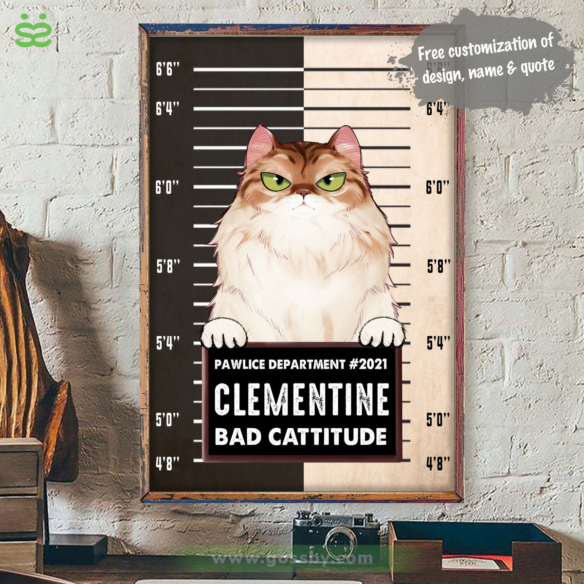 Pawlice Cat - Bad Cattitude - Personalized Poster_1