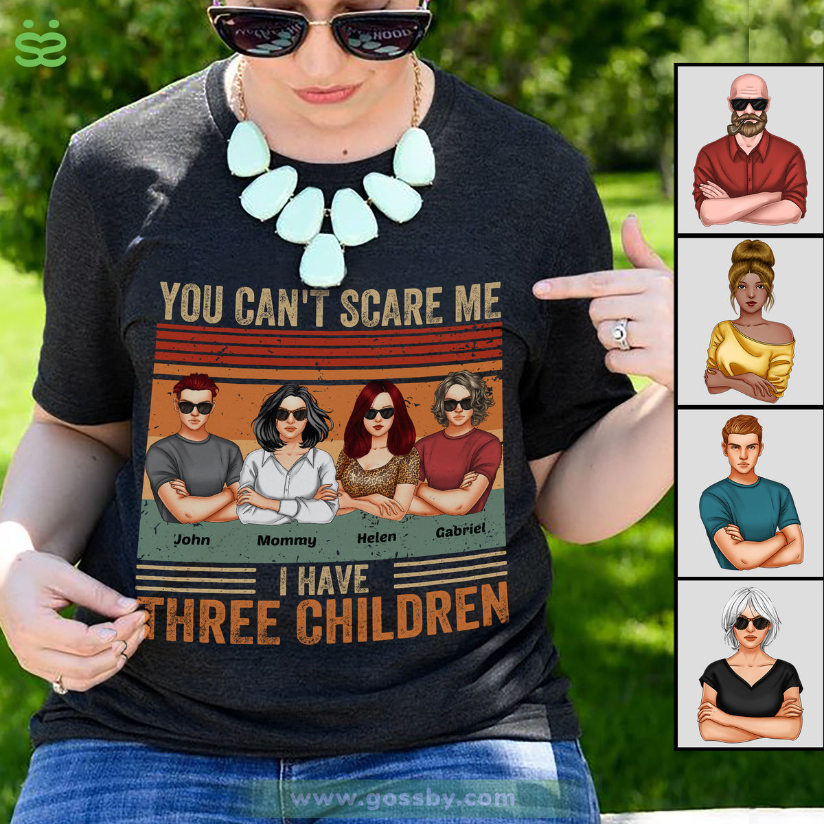 Personalized Shirt - Family - You Can't Scare Me I Have Three Children - Mother's Day Gift For Mom, Gift For Daughters, Mother_1