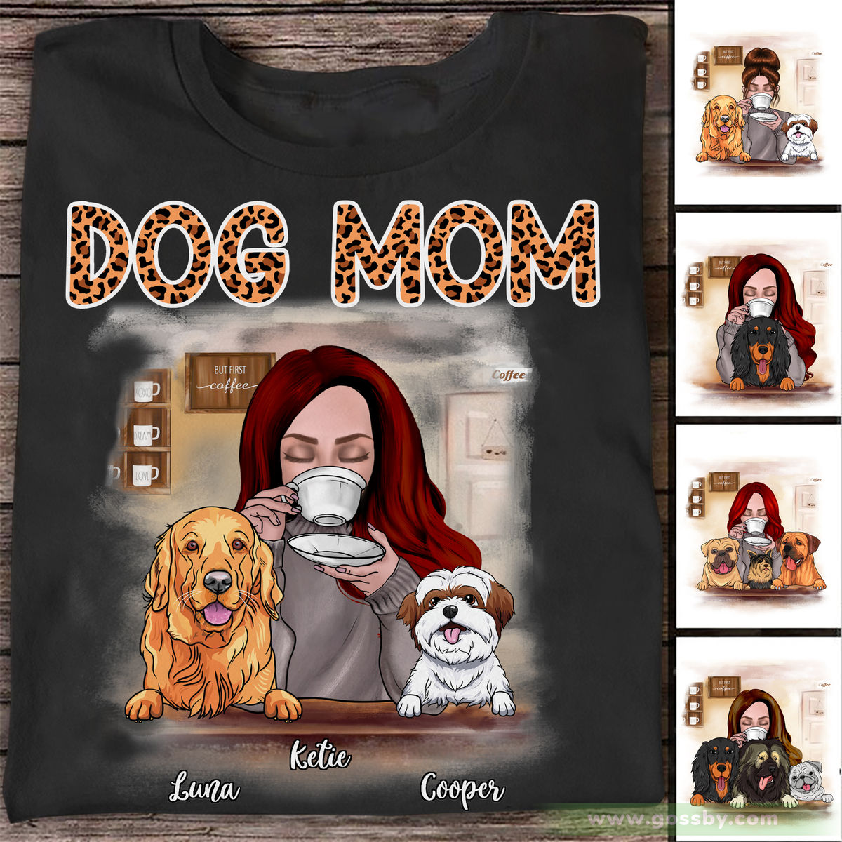 Personalized Shirt - Girl and Dogs - Dog Mom - Ver 2