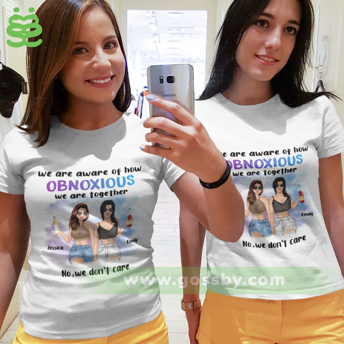 Best friends - We are aware of how obnoxious -  We are together no, we don't care (W) - Personalized Shirt_3