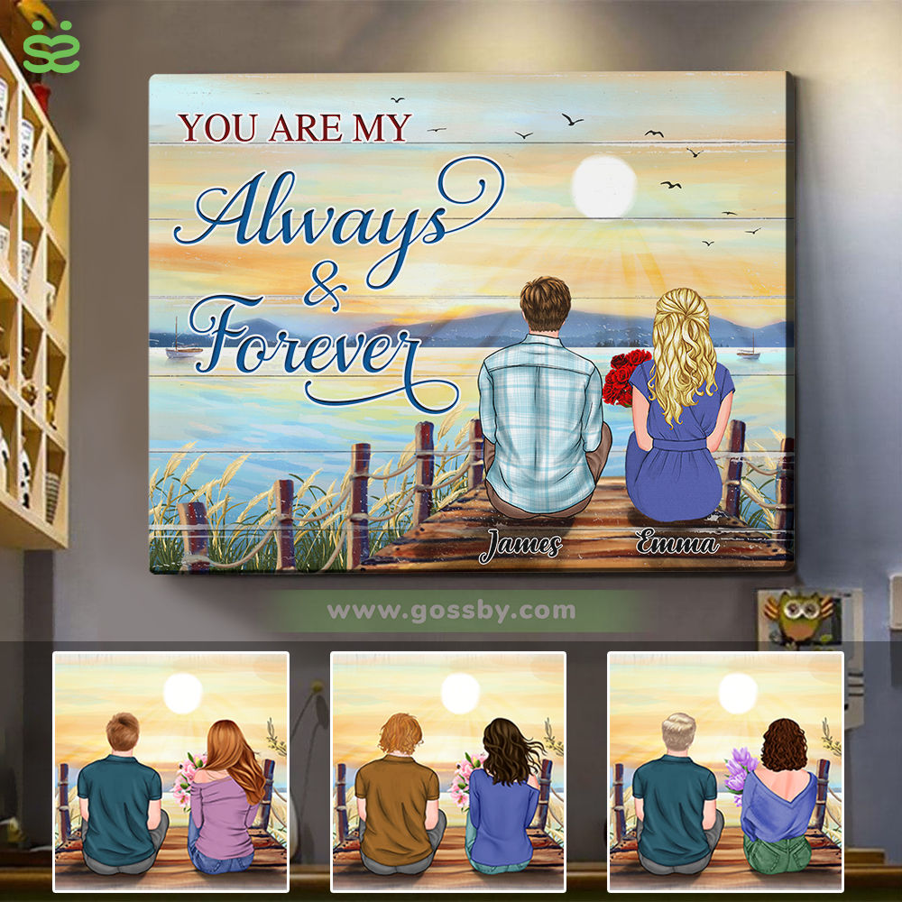 Personalized Wrapped Canvas - Husband & Wife - You are my always & forever - Valentine Gift For Wife, Husband, Couple Gifts