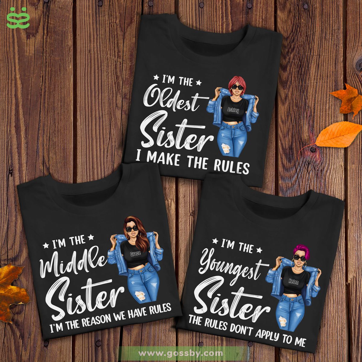 Personalized Shirt - Sisters - Sisters Are The Rules (The Oldest/Middle/Youngest Sister) V2