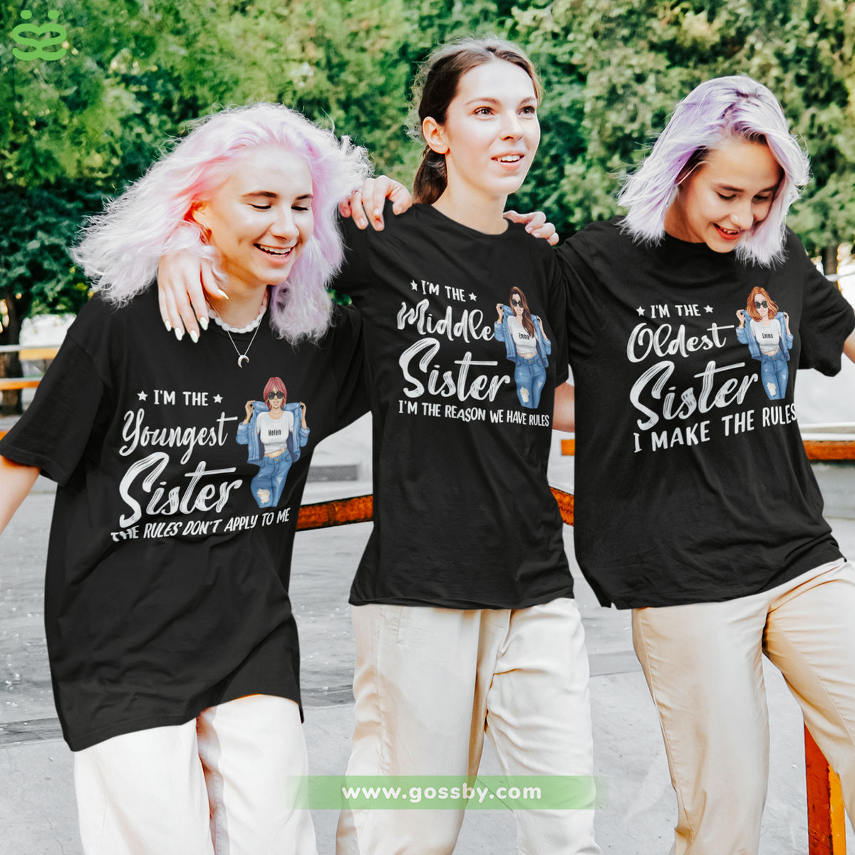 Personalized Shirt - Sisters - Sisters Are The Rules (The Oldest/Middle/Youngest Sister) V4_1