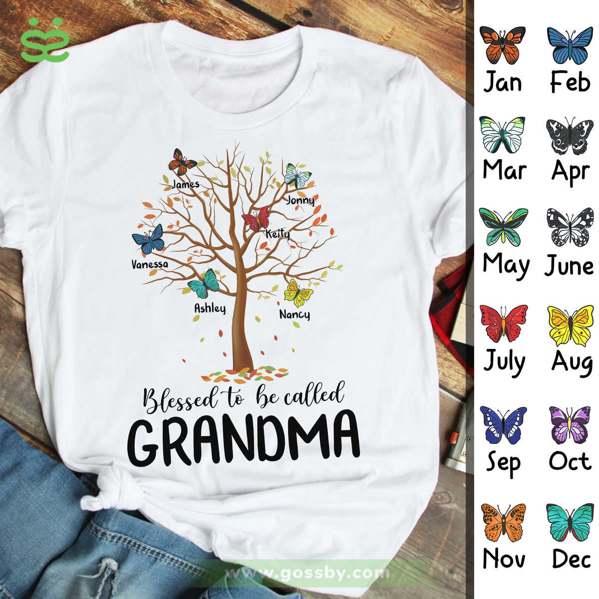 Personalized Shirt - Family TShirt - Blessed to be called GRANDMA