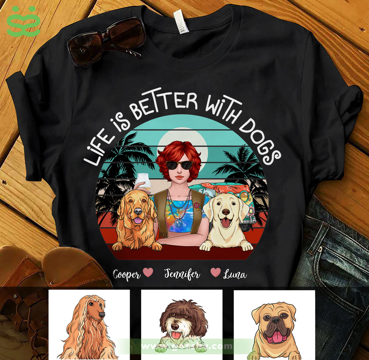 Personalized Shirt - Dogs - Life Is Better With Dogs_1